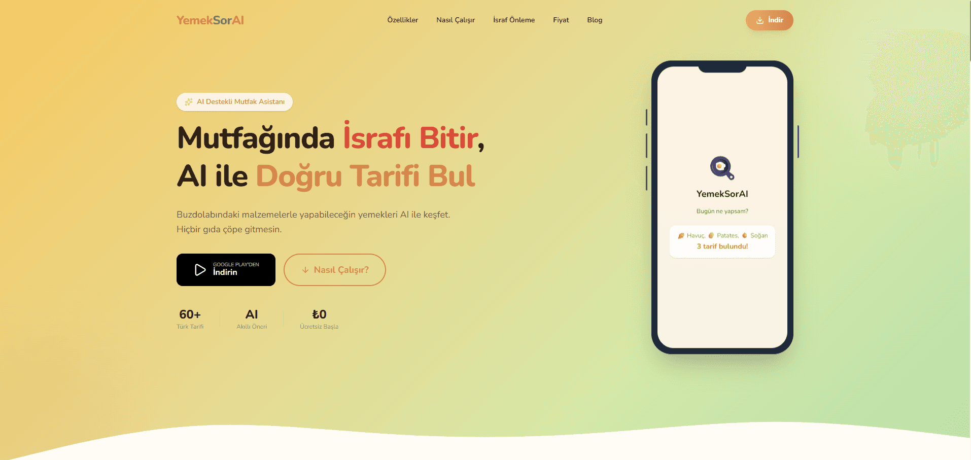 YemekSorAI — Hizmet + Web + Android 